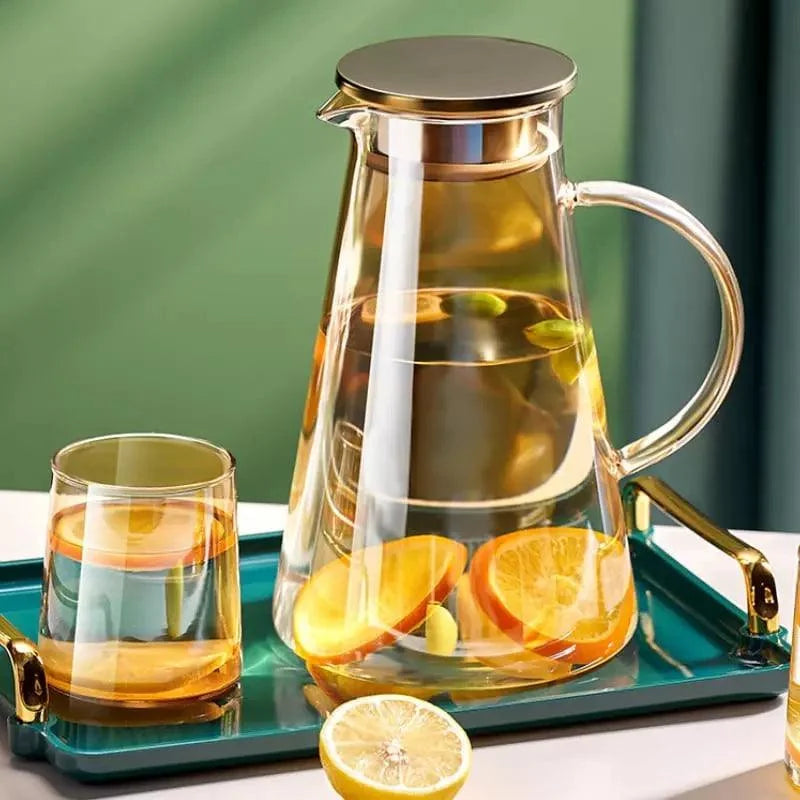 Monzzi 2L Borosilicate Glass Beverage Pitcher with Lid