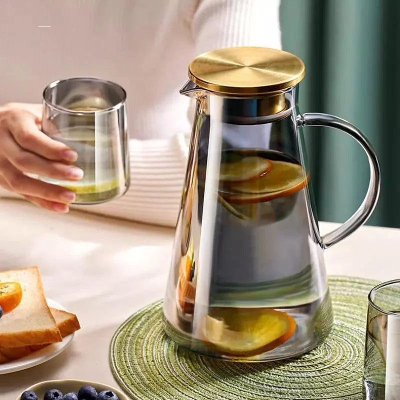 Monzzi 2L Borosilicate Glass Beverage Pitcher with Lid