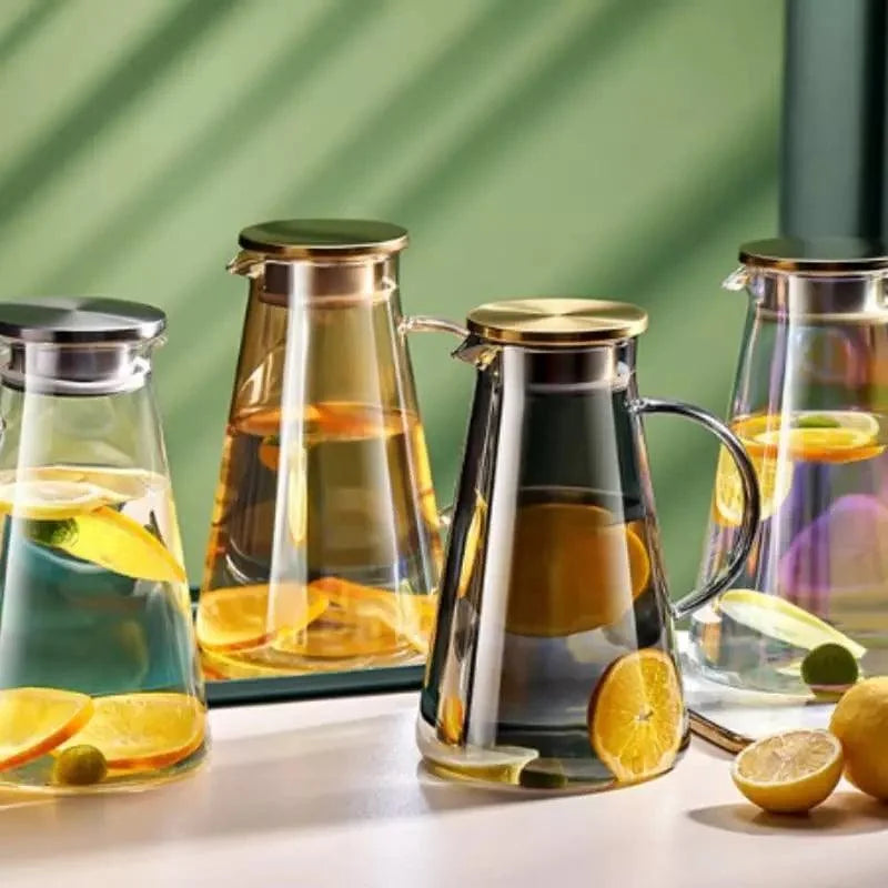 Monzzi 2L Borosilicate Glass Beverage Pitcher with Lid