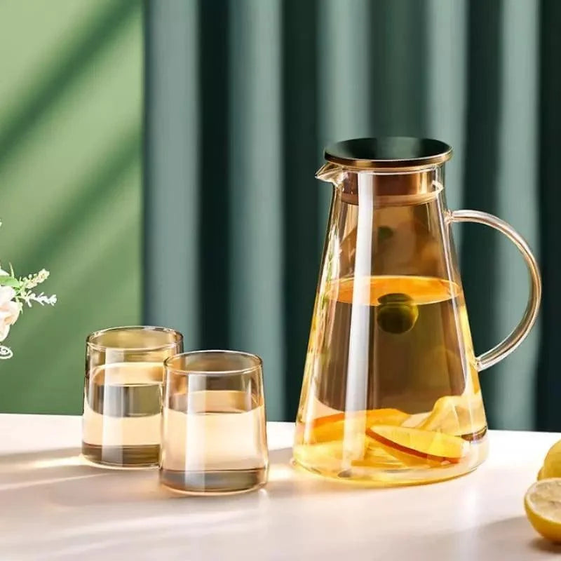 Monzzi 2L Borosilicate Glass Beverage Pitcher with Lid