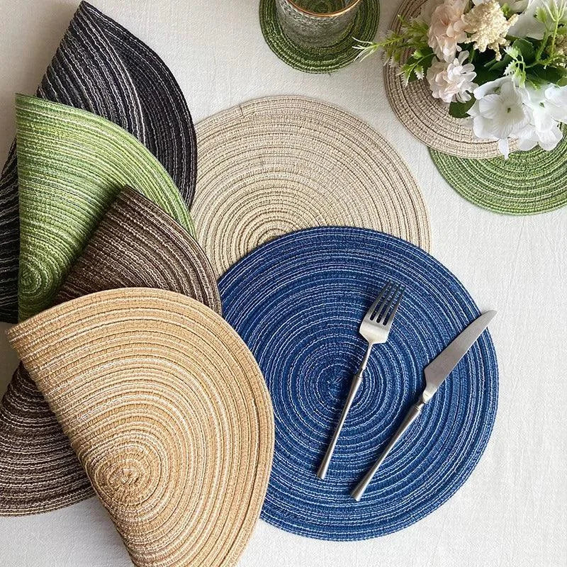 Nordic-Style Round Cotton and Jute Placemat