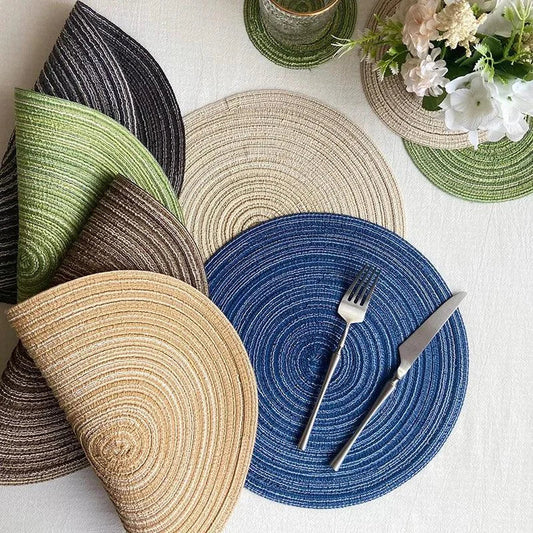 Nordic-Style Round Cotton and Jute Placemat