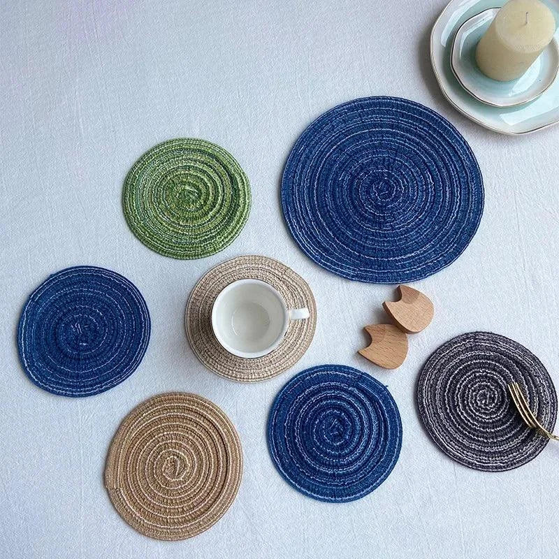 Nordic-Style Round Cotton and Jute Placemat