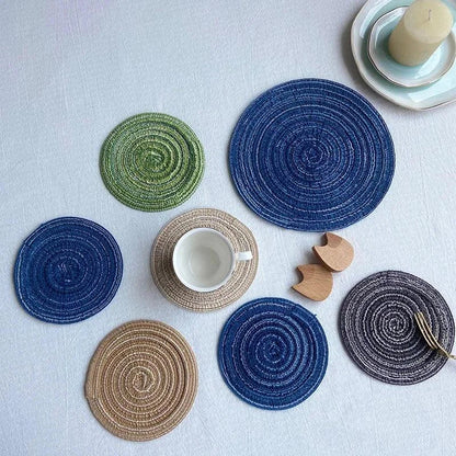 Nordic-Style Round Cotton and Jute Placemat