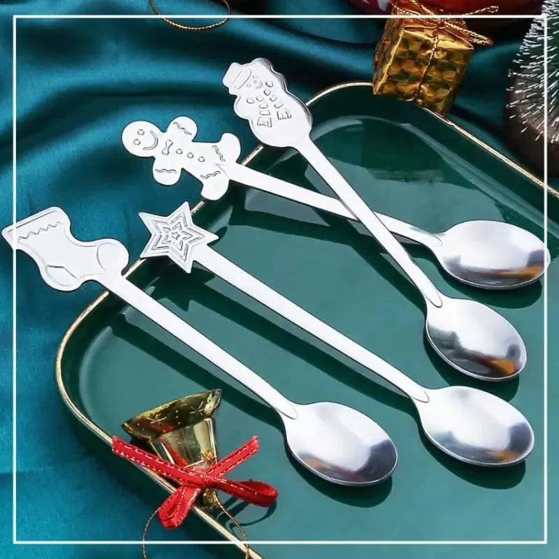 Monzzi Stainless Steel Christmas Decorative Spoon Set
