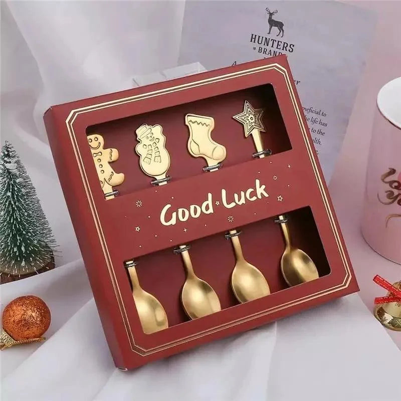 Monzzi Stainless Steel Christmas Decorative Spoon Set