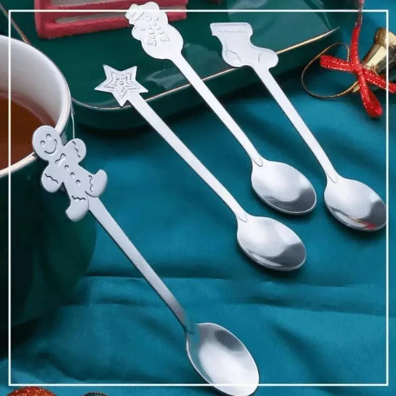 Monzzi Stainless Steel Christmas Decorative Spoon Set