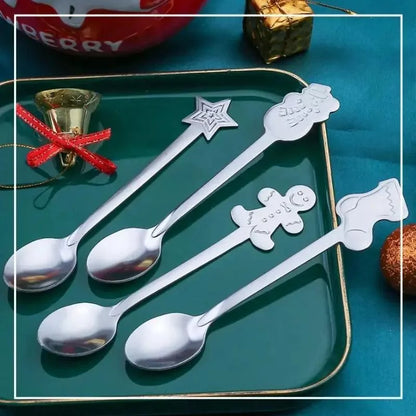Monzzi Stainless Steel Christmas Decorative Spoon Set