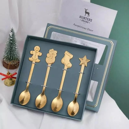 Monzzi Stainless Steel Christmas Decorative Spoon Set