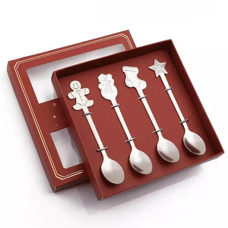 Monzzi Stainless Steel Christmas Decorative Spoon Set