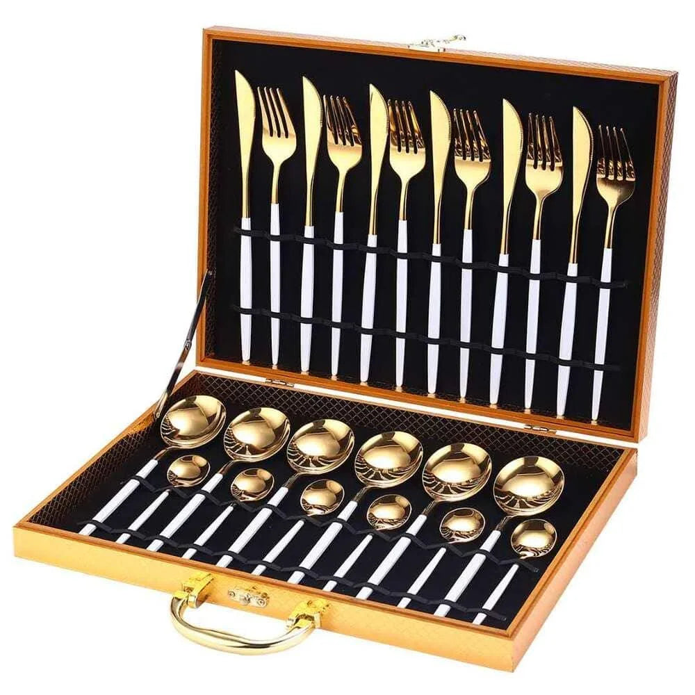 24-Piece Stainless Steel Cutlery Set with Monzzi Case