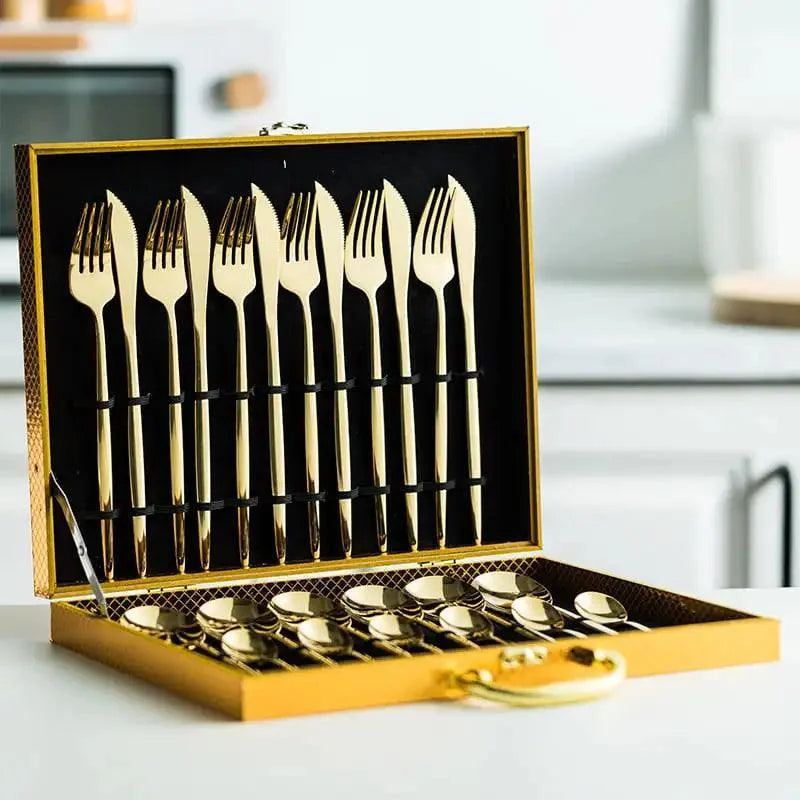 24-Piece Stainless Steel Cutlery Set with Monzzi Case