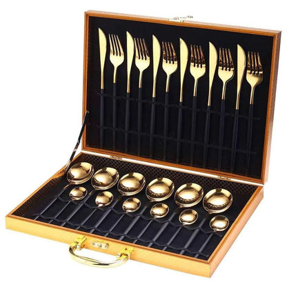 24-Piece Stainless Steel Cutlery Set with Monzzi Case