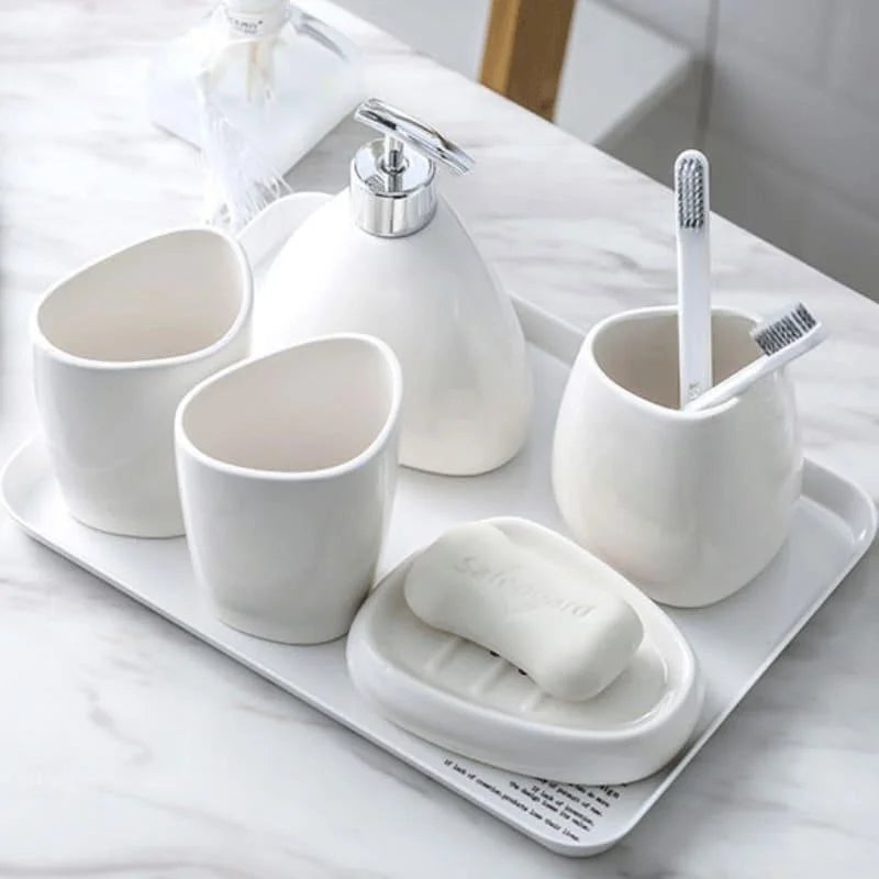 6-Piece Ceramic Bathroom Set for Lavabo Monzzi