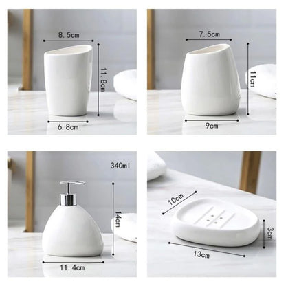 6-Piece Ceramic Bathroom Set for Lavabo Monzzi