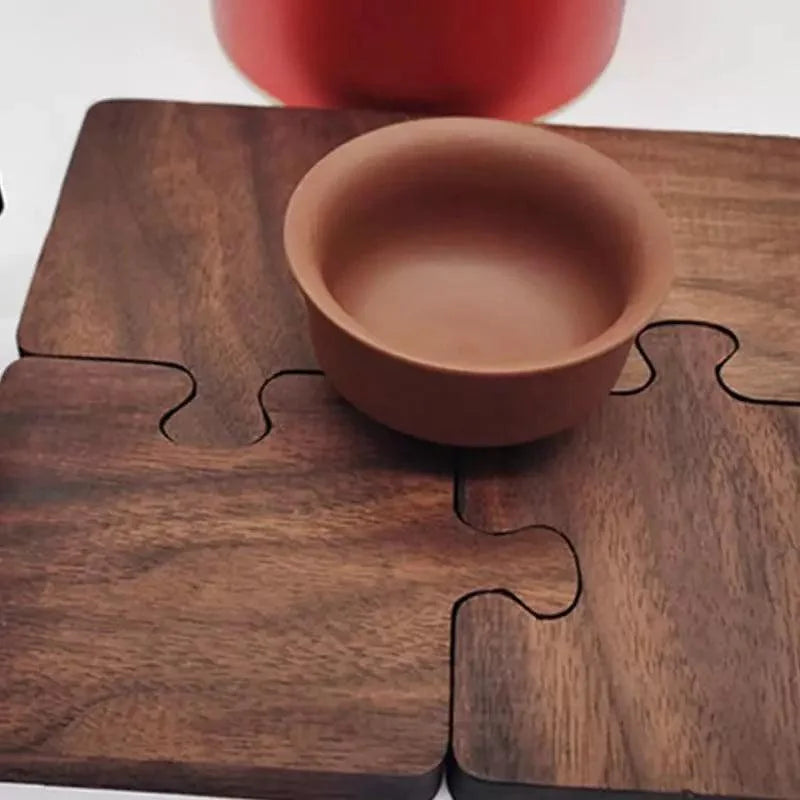Monzzi Nogueira Wooden Pot Rest and Coaster Set