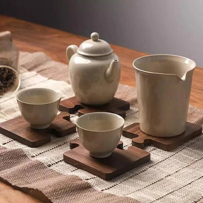 Wooden Nogueira Monzzi Pot Rest and Coaster Collection