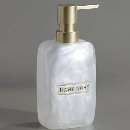 3-Piece Golden Resin Bathroom Set with Dispenser and Toothbrush Holder