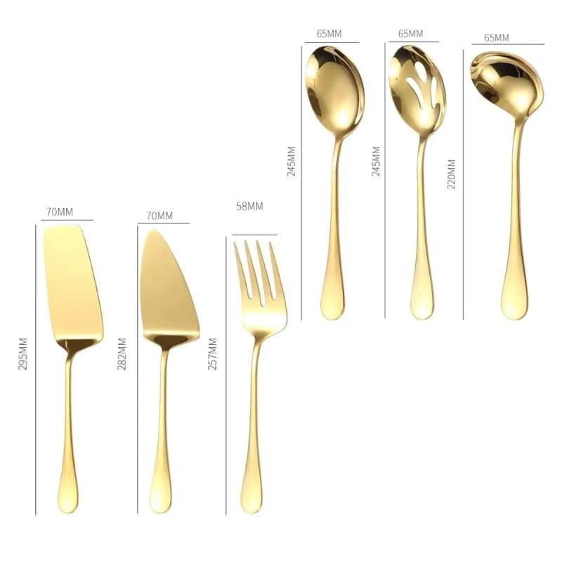 Monzzi 6-Piece Gold Stainless Steel Kitchen Utensils Set