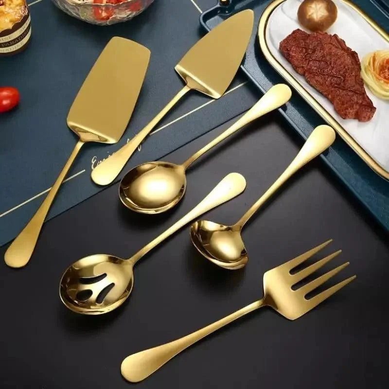 Monzzi 6-Piece Golden Stainless Steel Kitchen Utensil Set