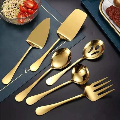 Monzzi 6-Piece Gold Stainless Steel Kitchen Utensils Set