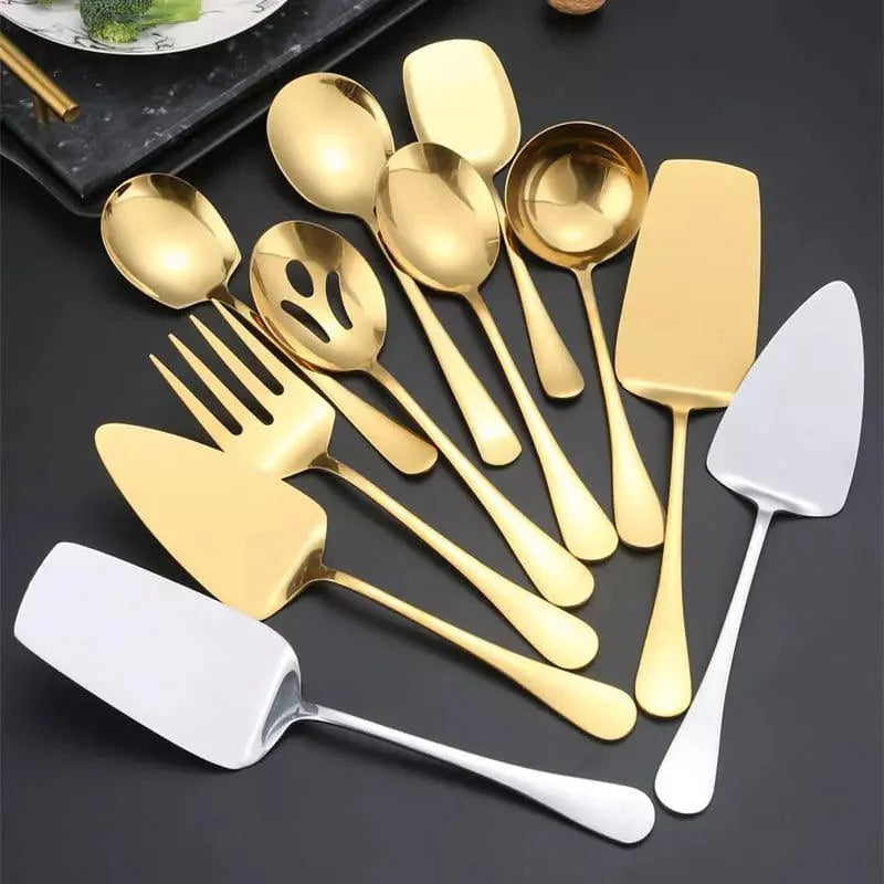 Monzzi 6-Piece Gold Stainless Steel Kitchen Utensils Set