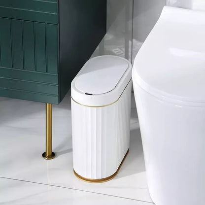 Monzzi 9L Sensor-Activated Oval Trash Can for Bathroom and Kitchen
