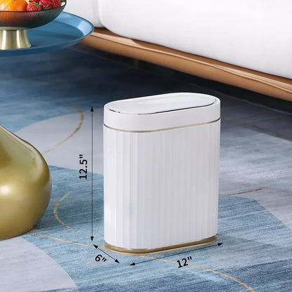 Monzzi 9L Sensor-Activated Oval Trash Can for Bathroom and Kitchen