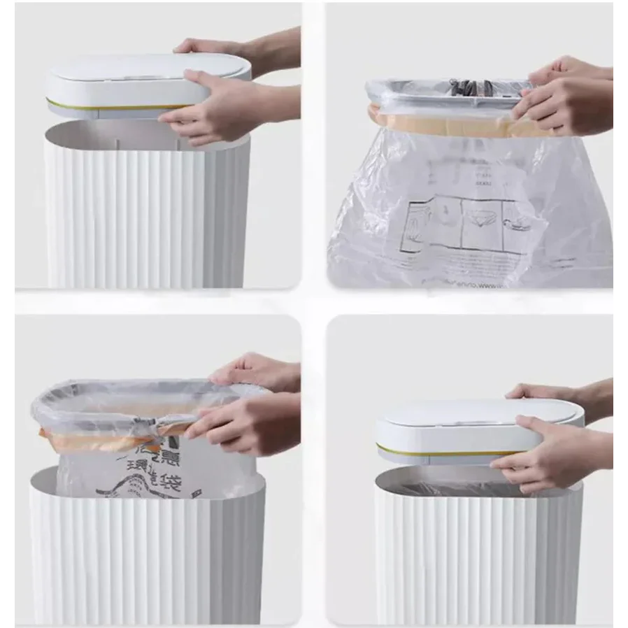 Monzzi 9L Sensor-Activated Oval Trash Can for Bathroom and Kitchen