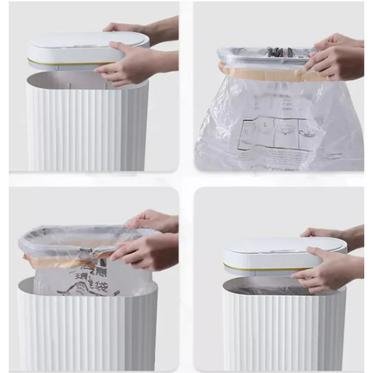 Monzzi 9L Sensor-Activated Oval Trash Can for Bathroom and Kitchen