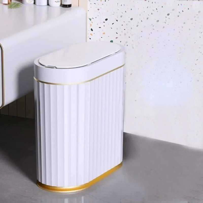Monzzi 9L Sensor-Activated Oval Trash Can for Bathroom and Kitchen