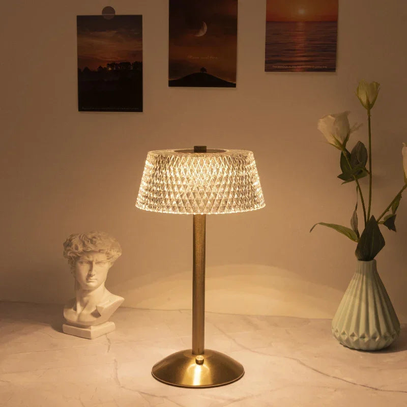 European LED Lamp with USB Dimmer for Bedroom and Bar Use