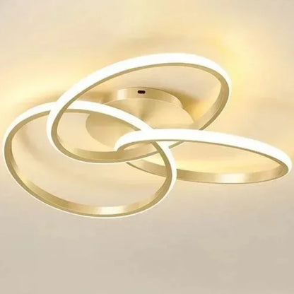 Adjustable Black, White, and Gold LED Trefoil Lamp for Living Room Décor