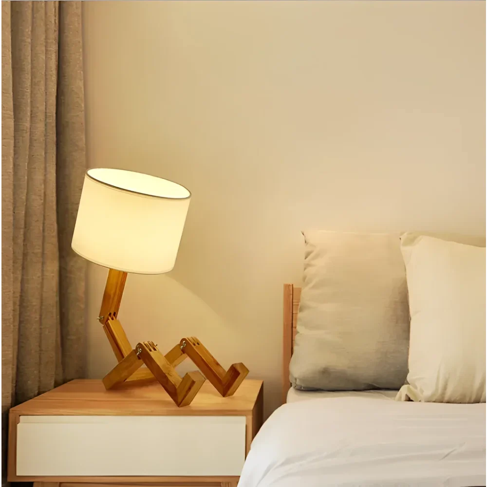Contemporary Wooden Desk Lamp for Study and Work