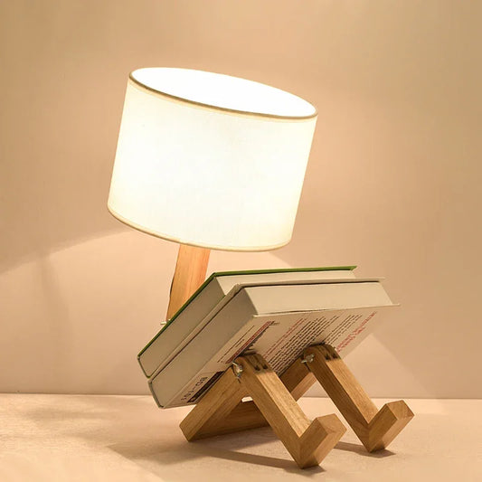Contemporary Wooden Desk Lamp for Study and Work
