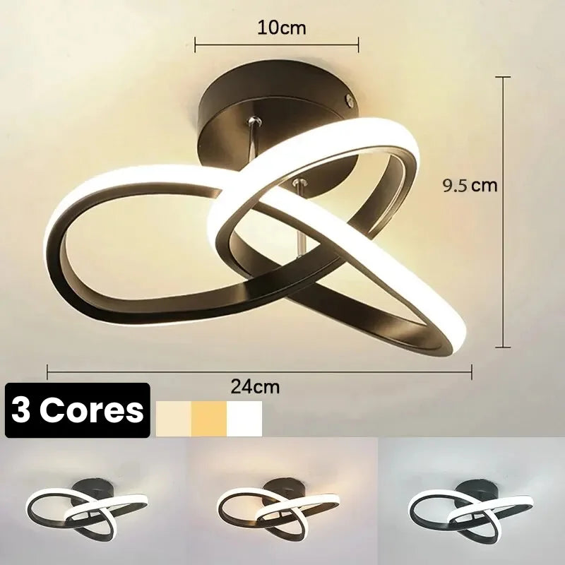 Monzzi 3-Color LED Ceiling Chandelier for Bedroom and Dining Room