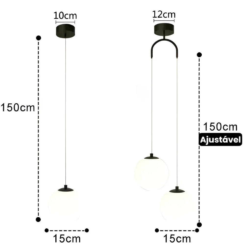 Monzzi LED Glass Pendant Light for Living Room and Bedroom