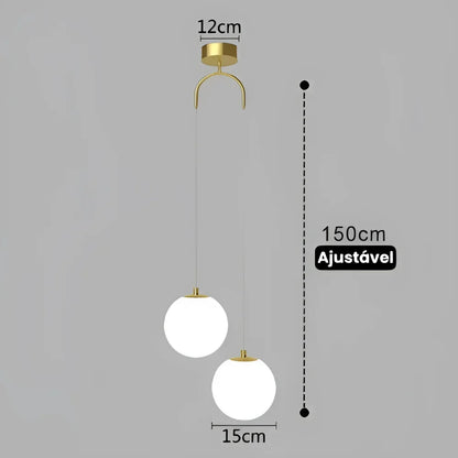 Monzzi LED Glass Pendant Light for Living Room and Bedroom