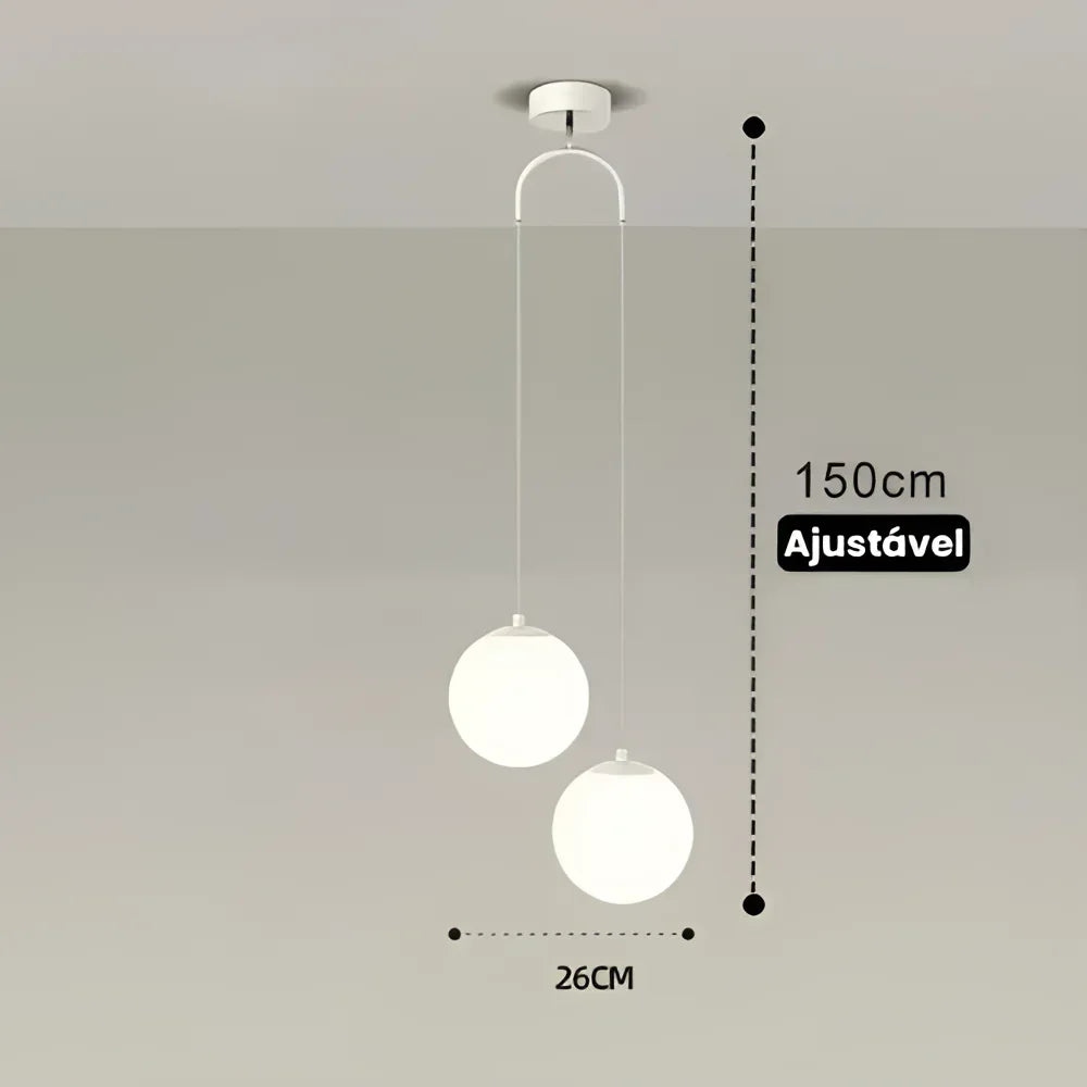 Monzzi LED Glass Pendant Light for Living Room and Bedroom