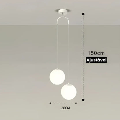 Monzzi LED Glass Pendant Light for Living Room and Bedroom