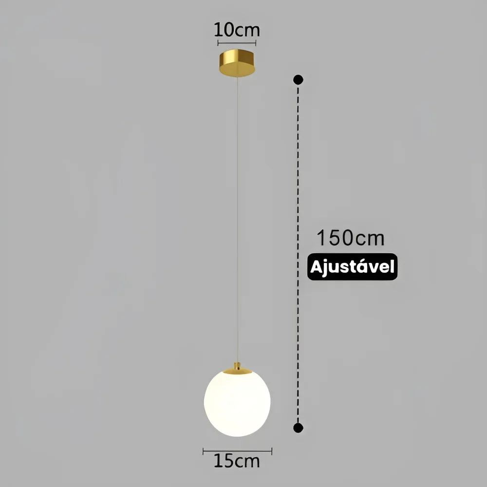 Monzzi LED Glass Pendant Light for Living Room and Bedroom
