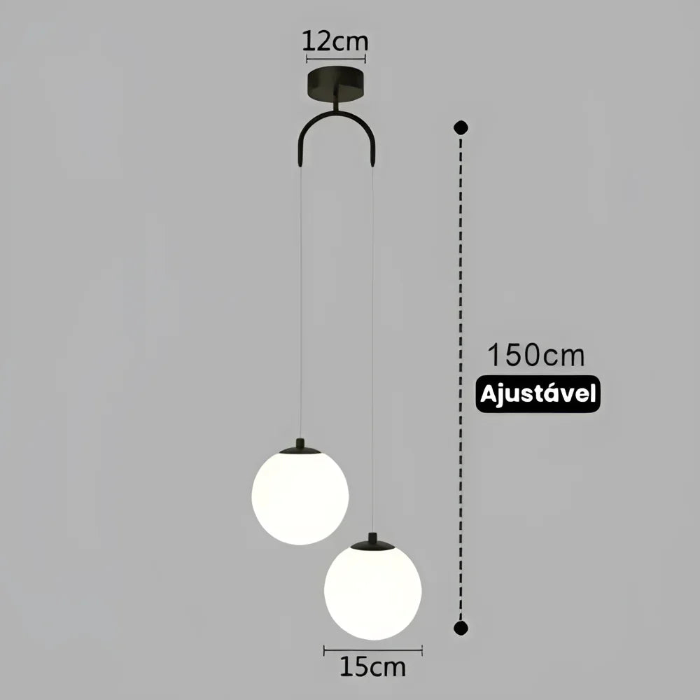 Monzzi LED Glass Pendant Light for Living Room and Bedroom