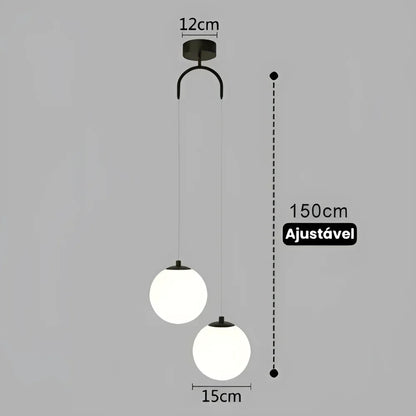 Monzzi LED Glass Pendant Light for Living Room and Bedroom