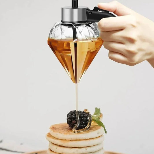 Monzzi Glass Honey Dispenser with Stainless Steel Base
