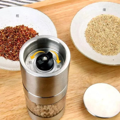 Monzzi Stainless Steel 2-in-1 Manual Pepper and Spice Grinder