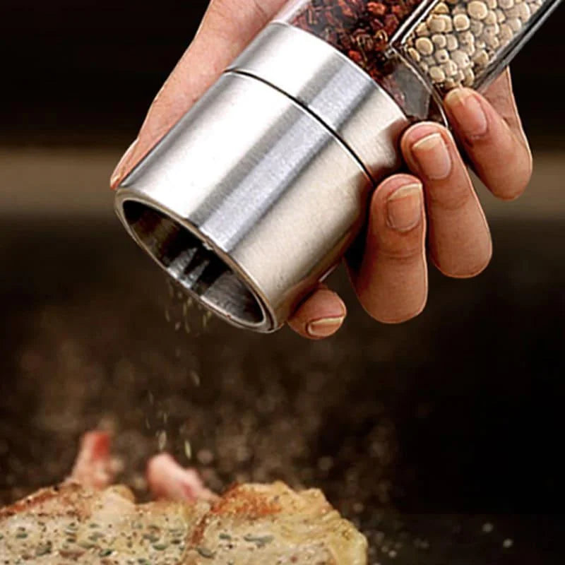 Monzzi Stainless Steel 2-in-1 Manual Pepper and Spice Grinder