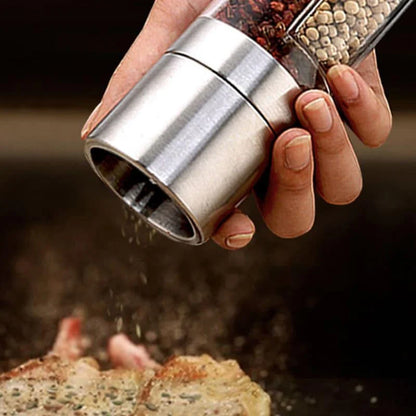 Monzzi Stainless Steel 2-in-1 Manual Pepper and Spice Grinder