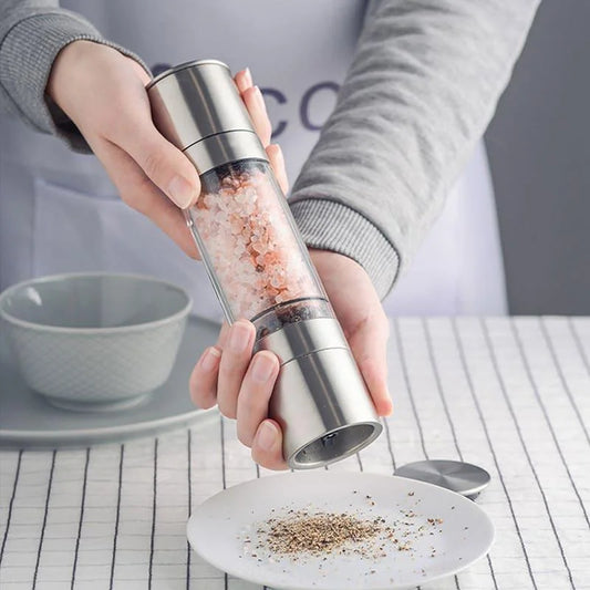 Monzzi Stainless Steel 2-in-1 Manual Pepper and Spice Grinder
