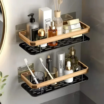 Monzzi Non-Drill Aluminum Bathroom Organizer for Shampoo and Towels