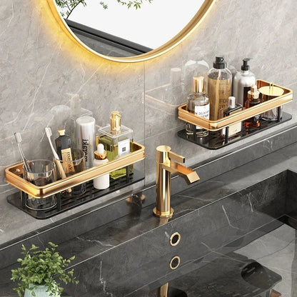 Monzzi No-Drill Aluminum Bathroom Organizer for Shampoo and Towels